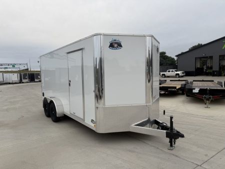 New LIGHT Hail New 2027 Bighorn R&M 7x16 + 2’V Nose SUPERIOR QUALITY Rear Ramp Enclosed Cargo Trailer