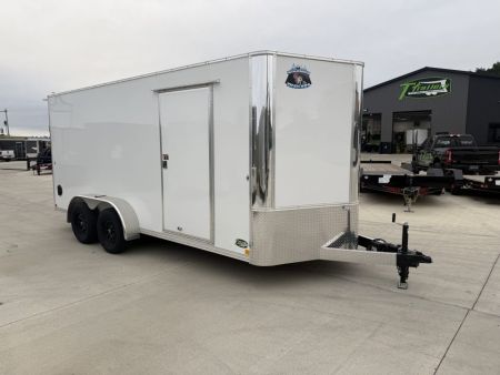 New LIGHT Hail New 2027 Bighorn R&M 7x16 + 2’V Nose SUPERIOR QUALITY Rear Ramp Enclosed Cargo Trailer