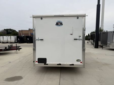 New LIGHT Hail New 2027 Bighorn R&M 7x16 + 2’V Nose SUPERIOR QUALITY Rear Ramp Enclosed Cargo Trailer