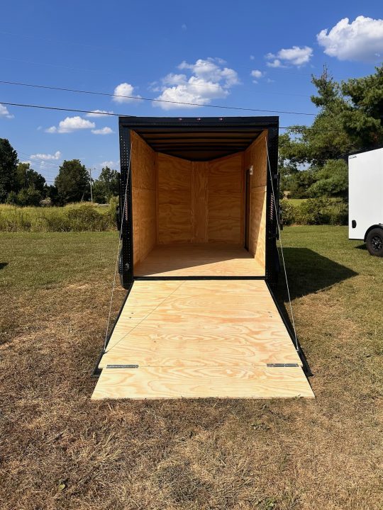 New 2027 7X12 Enclosed Trailer-3500LB Single Axle-7'ft Interior-Charcoal Poly-Blackout