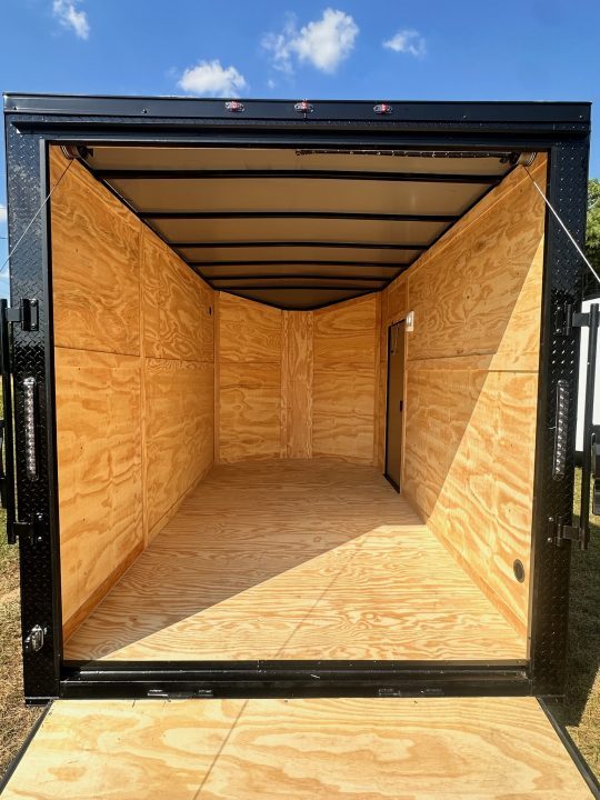 New 2027 7X12 Enclosed Trailer-3500LB Single Axle-7'ft Interior-Charcoal Poly-Blackout