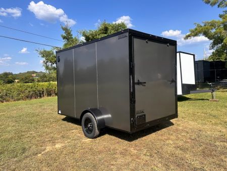 New 2027 7X12 Enclosed Trailer-3500LB Single Axle-7'ft Interior-Charcoal Poly-Blackout
