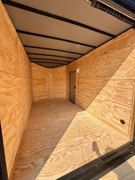 New 2027 7X12 Enclosed Trailer-3500LB Single Axle-7'ft Interior-Charcoal Poly-Blackout