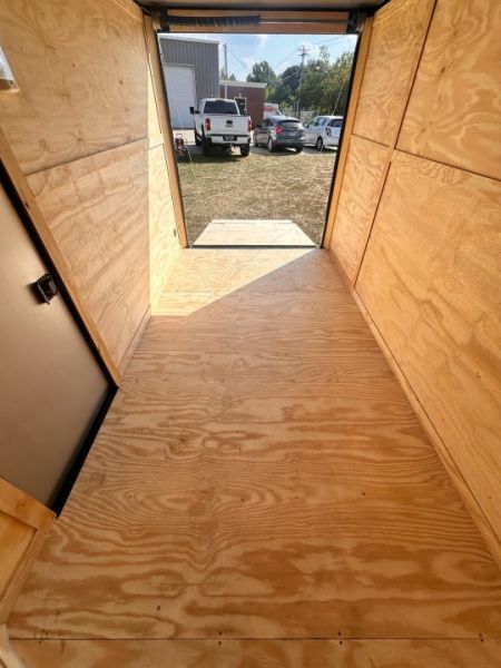 New 2027 7X12 Enclosed Trailer-3500LB Single Axle-7'ft Interior-Charcoal Poly-Blackout