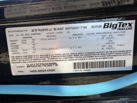 New 2027 Big Tex Trailers 14EB-20 Equipment Trailer