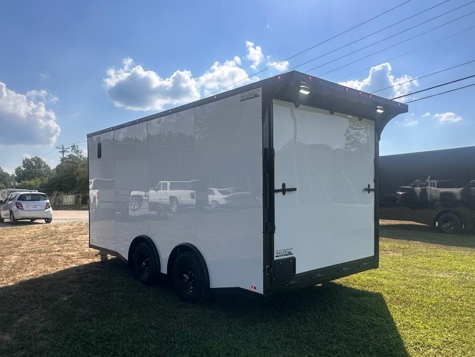 New 2027 8.5x16 Race Trailer-5200lb Torsion- Finished interior- White poly - Car / Racing Trailer