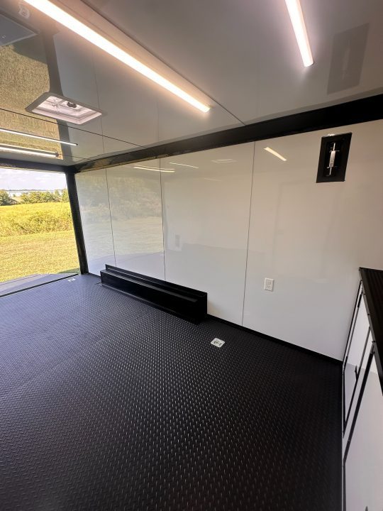 New 2027 8.5x16 Race Trailer-5200lb Torsion- Finished interior- White poly - Car / Racing Trailer