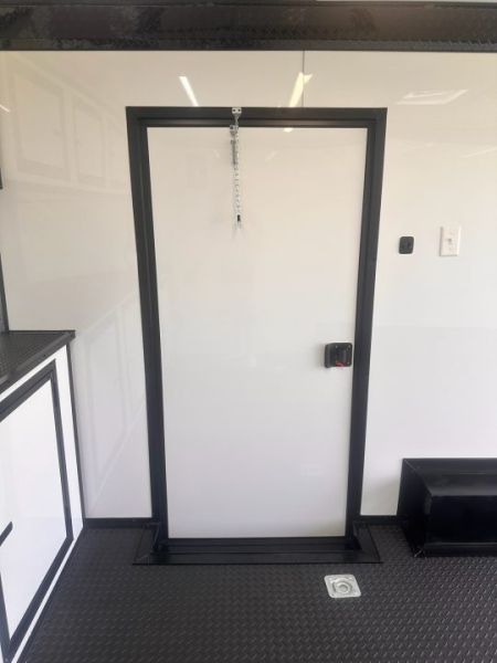 New 2027 8.5x16 Race Trailer-5200lb Torsion- Finished interior- White poly - Car / Racing Trailer