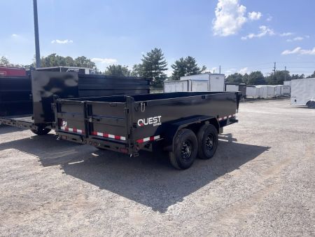 New 2027 PJ Trailers 7 X 14 FT DUMP TRAILER 14K GVWR SPREAD GATE TARP KIT