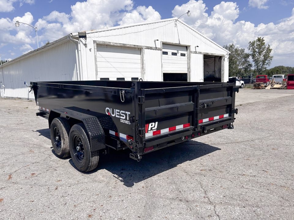 New 2027 PJ Trailers 7 X 14 FT DUMP TRAILER 14K GVWR SPREAD GATE TARP KIT