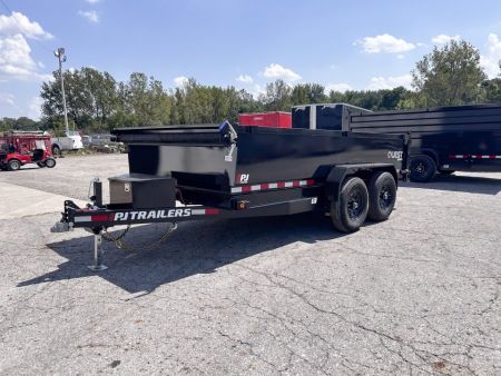 New 2027 PJ Trailers 7 X 14 FT DUMP TRAILER 14K GVWR SPREAD GATE TARP KIT