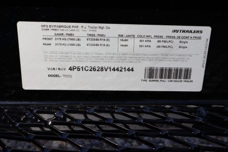 New 2027 7x20 PJ Tilt Deck Equipment Trailer