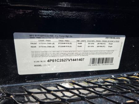 New 2027 PJ Trailers CC202 Equipment Trailer