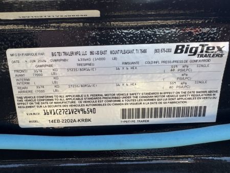 New 2027 Big Tex Trailers 14EB-22D2A Equipment Trailer