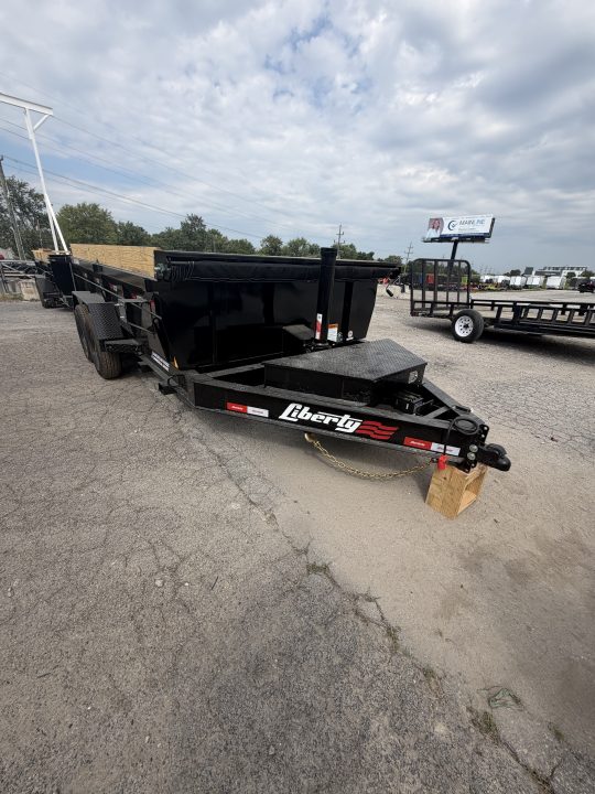 New 2027 LIBERTY LD14K83X14B8TS Dump Trailer 83X14 TA TELESCOPIC W/ 24" SIDES (GVW:15400) MIDNIGHT BLACK