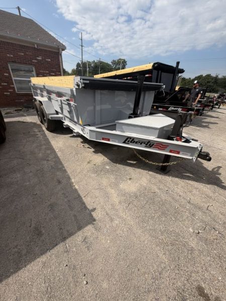 New 2027 LIBERTY LD14K83X14B8TS Dump Trailer 83X14 TA TELESCOPIC W/ 24" SIDES (GVW:15400) BATTLESHIP GREY