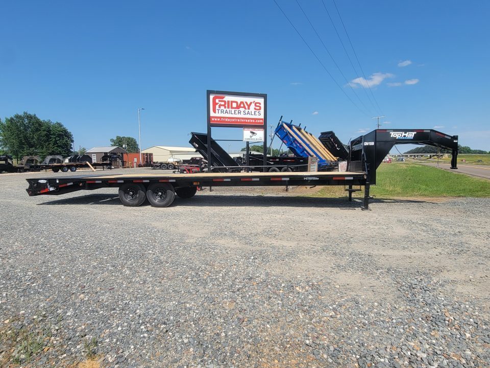 New 2027 Top Hat Trailers GN159 LO PROFILE Flatbed 30' x 102" Equipment Trailer