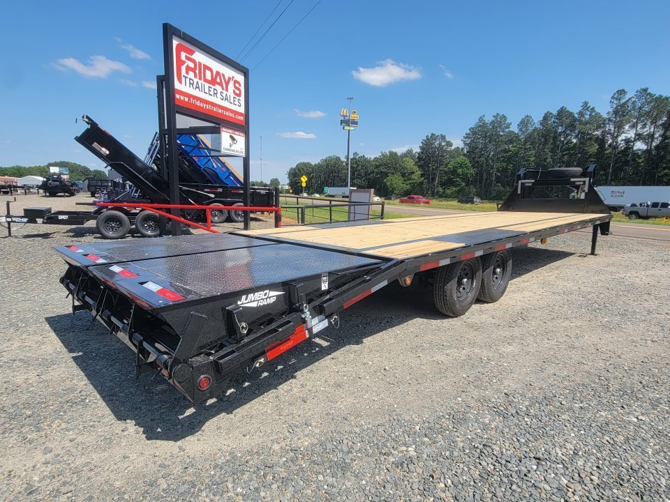 New 2027 Top Hat Trailers GN159 LO PROFILE Flatbed 30' x 102" Equipment Trailer