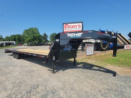 New 2027 Top Hat Trailers GN159 LO PROFILE Flatbed 30' x 102  Equipment Trailer