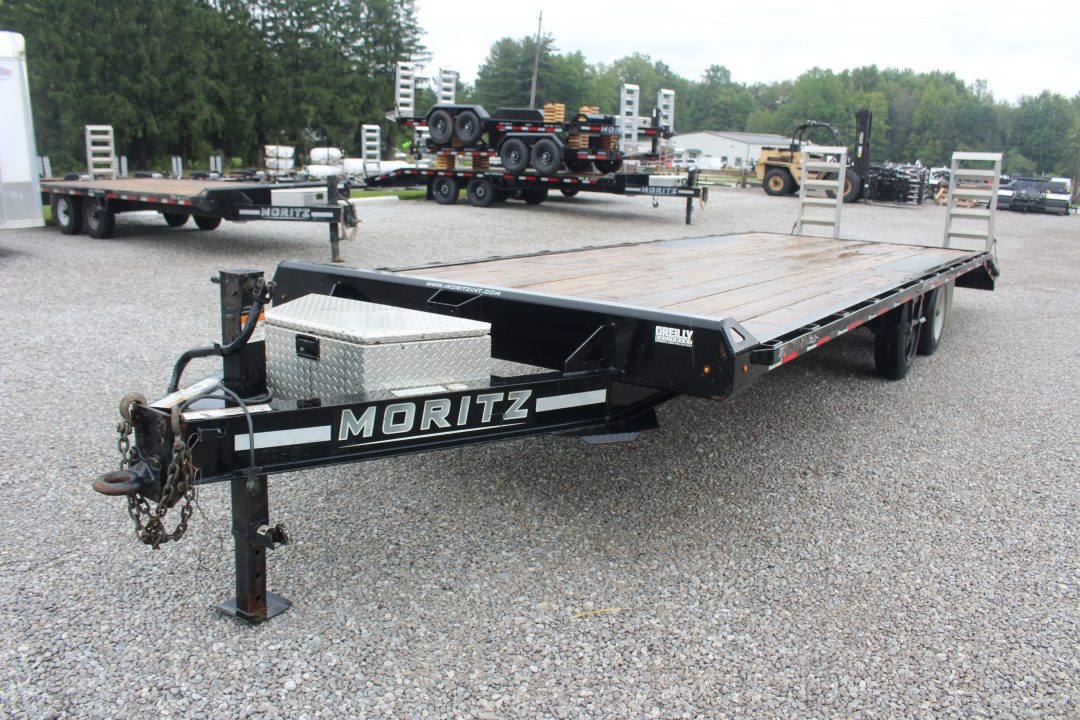 Used 2025 Moritz 8' 6" x 22' + 4' Deckover Flatbed w/ Beavertail - Aluminum Ramps - 16,000# GVW