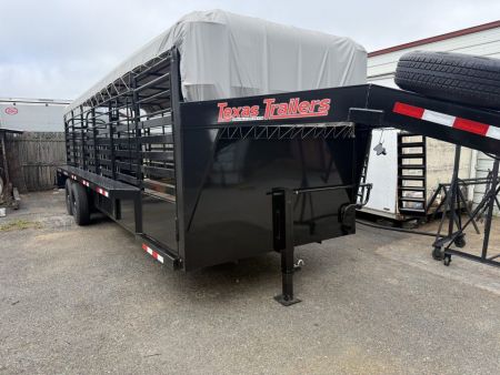 Used USED ST2414G TEXAS TRAILERS 24' GOOSENECK STOCK TRAILER