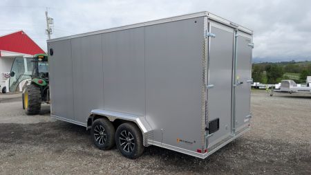 New 2027 BELMONT 7x16 V-Nose Cargo Trailer w/ Barn Doors ( POLYCOR EXTERIOR!)