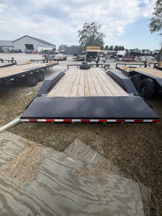 New 2027 PJ TRAILERS CARHAULER B5182 83X18 TA BUGGY DOVETAIL W/ SLIDE IN RAMPS (GVW:9899) BLACK