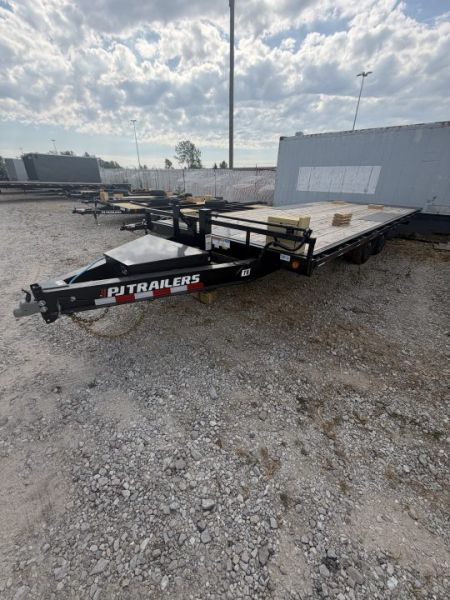 New 2027 PJ Trailers T8222 Tilt Trailer DECKOVER 102X22 TA FULL TILT  (GVW:14000) BLACK