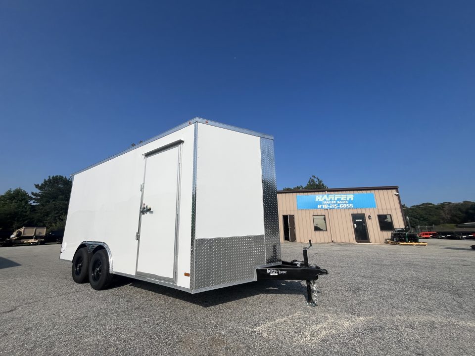 New 2027 8.5X16 10K TANDEM AXLE ENCLOSED TRAILER WITH REAR LED SPOILER