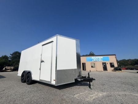 New 2027 8.5X16 10K TANDEM AXLE ENCLOSED TRAILER WITH REAR LED SPOILER