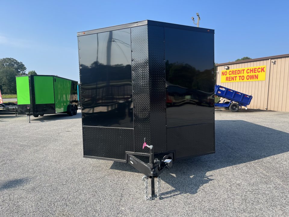 New 2027 8.5X16 10K TANDEM AXLE ENCLOSED TRAILER WITH REAR LED SPOILER AND BLACKOUT PACKAGE