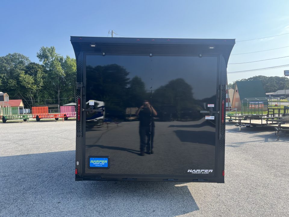 New 2027 8.5X16 10K TANDEM AXLE ENCLOSED TRAILER WITH REAR LED SPOILER AND BLACKOUT PACKAGE