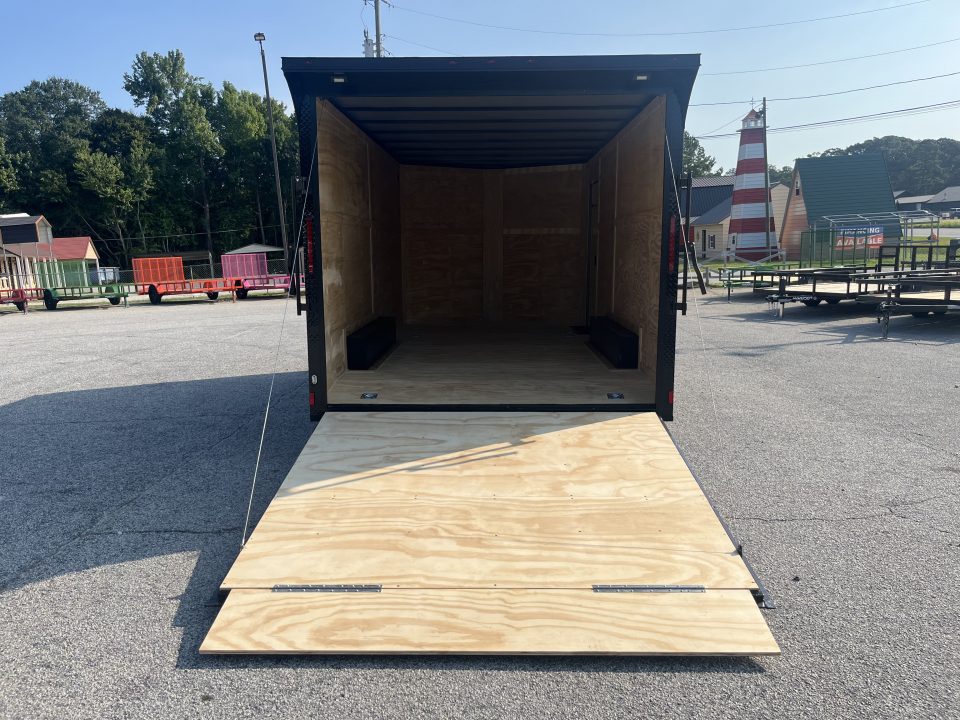 New 2027 8.5X16 10K TANDEM AXLE ENCLOSED TRAILER WITH REAR LED SPOILER AND BLACKOUT PACKAGE