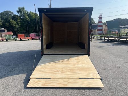New 2027 8.5X16 10K TANDEM AXLE ENCLOSED TRAILER WITH REAR LED SPOILER AND BLACKOUT PACKAGE