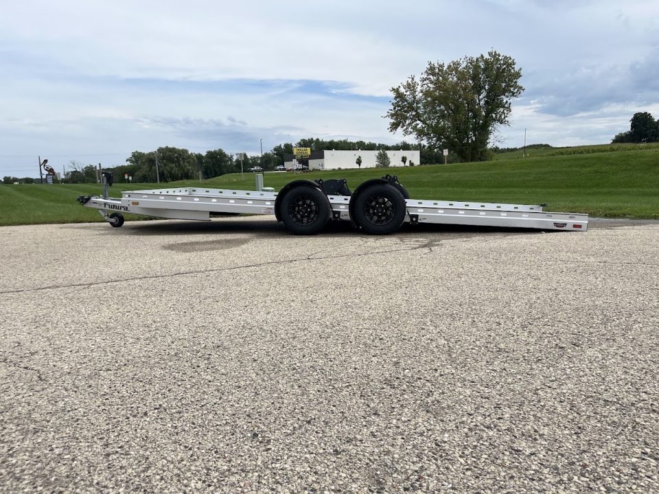 New 2026 Futura Trailers Anodized Aluminum 19'8"x81" Lowering Pro Sport w/ Recovery Winch & Spare Tire Car / Racing Trailer