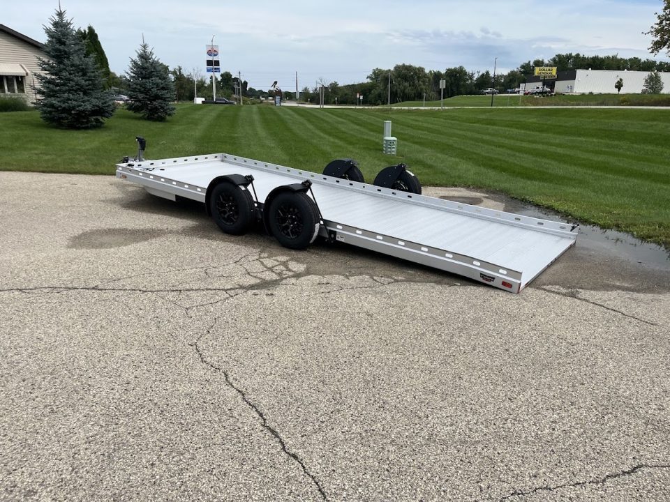 New 2026 Futura Trailers Anodized Aluminum 19'8"x81" Lowering Pro Sport w/ Recovery Winch & Spare Tire Car / Racing Trailer