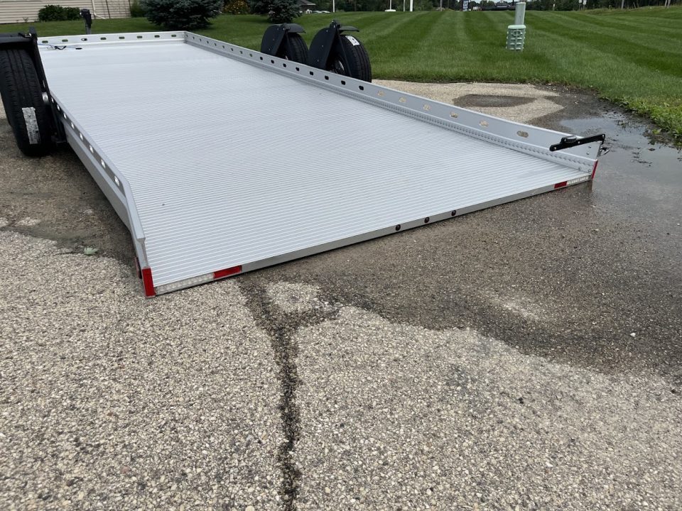 New 2026 Futura Trailers Anodized Aluminum 19'8"x81" Lowering Pro Sport w/ Recovery Winch & Spare Tire Car / Racing Trailer
