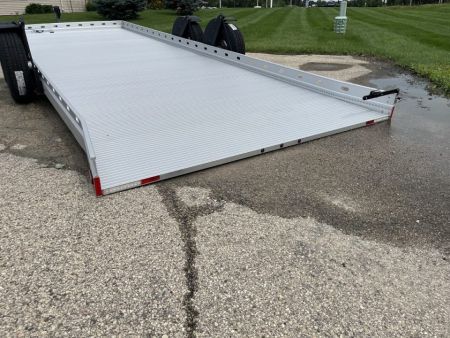 New 2026 Futura Trailers Anodized Aluminum 19'8"x81" Lowering Pro Sport w/ Recovery Winch & Spare Tire Car / Racing Trailer