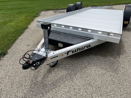 New 2026 Futura Trailers Anodized Aluminum 19'8"x81" Lowering Pro Sport w/ Recovery Winch & Spare Tire Car / Racing Trailer
