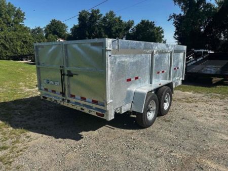 New 2027 BWISE Galvanized 7x14 High Side 14k with ramps Dump Trailer