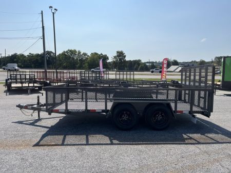 New 2027 PROSPECTOR 7X14 TANDEM AXLE UTILITY TRAILER WITH COBRA LINED FLOOR AND 2' MESH WALLS
