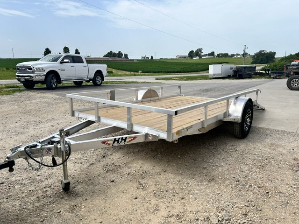 New 2026 H&H Trailers 82"X12' SA ALUMINUM HD 5K BRAKES AXLE Utility Trailer