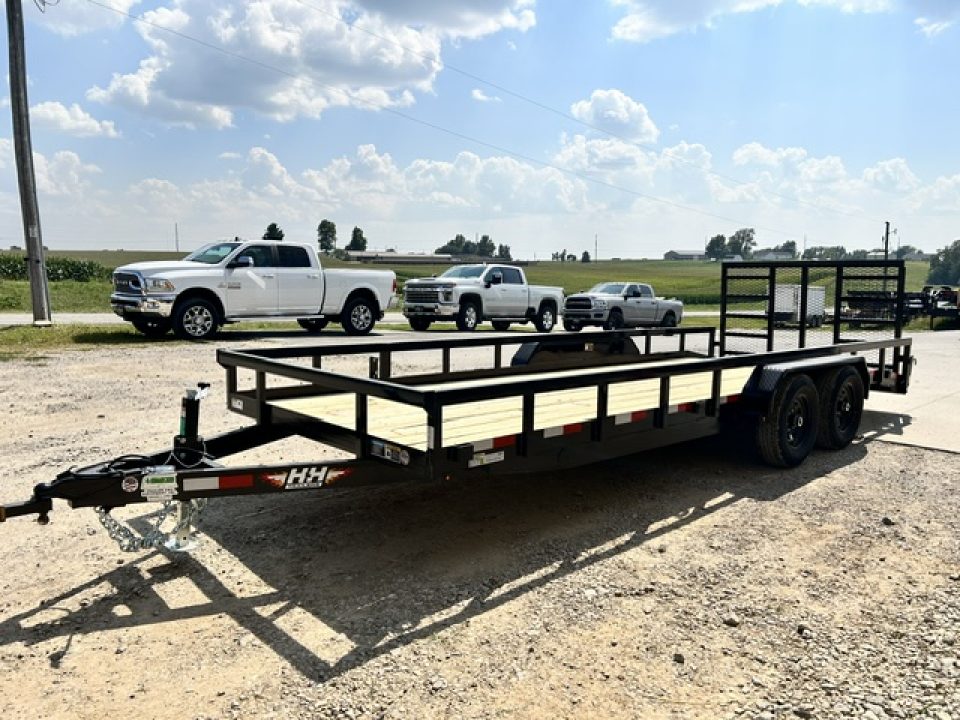 New 2027 H&H Trailers 82"X20' 9.9K HD DOVETAIL 4' TALL LADDER GATE Utility Trailer