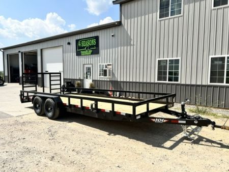 New 2027 H&H Trailers 82"X20' 9.9K HD DOVETAIL 4' TALL LADDER GATE Utility Trailer