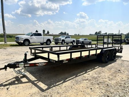 New 2027 H&H Trailers 82"X20' 9.9K HD DOVETAIL 4' TALL LADDER GATE Utility Trailer