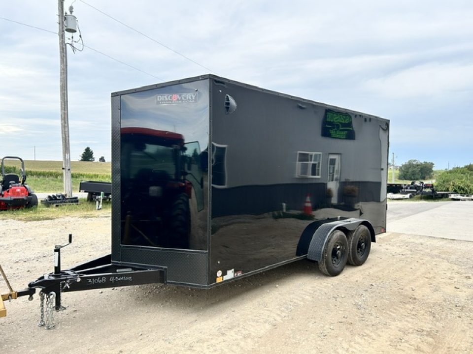 New 2027 Discovery Trailers 7x16 Blackout Package .080 exterior skins 84" 9.9K GVWR Cargo / Enclosed Trailer