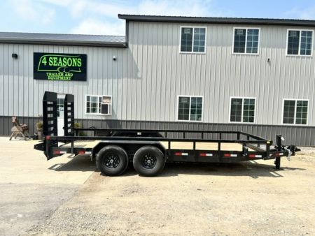 New 2026 H&H Trailers 82"X18' 14K HD UTILITY STAND UP RAMPS Utility Trailer