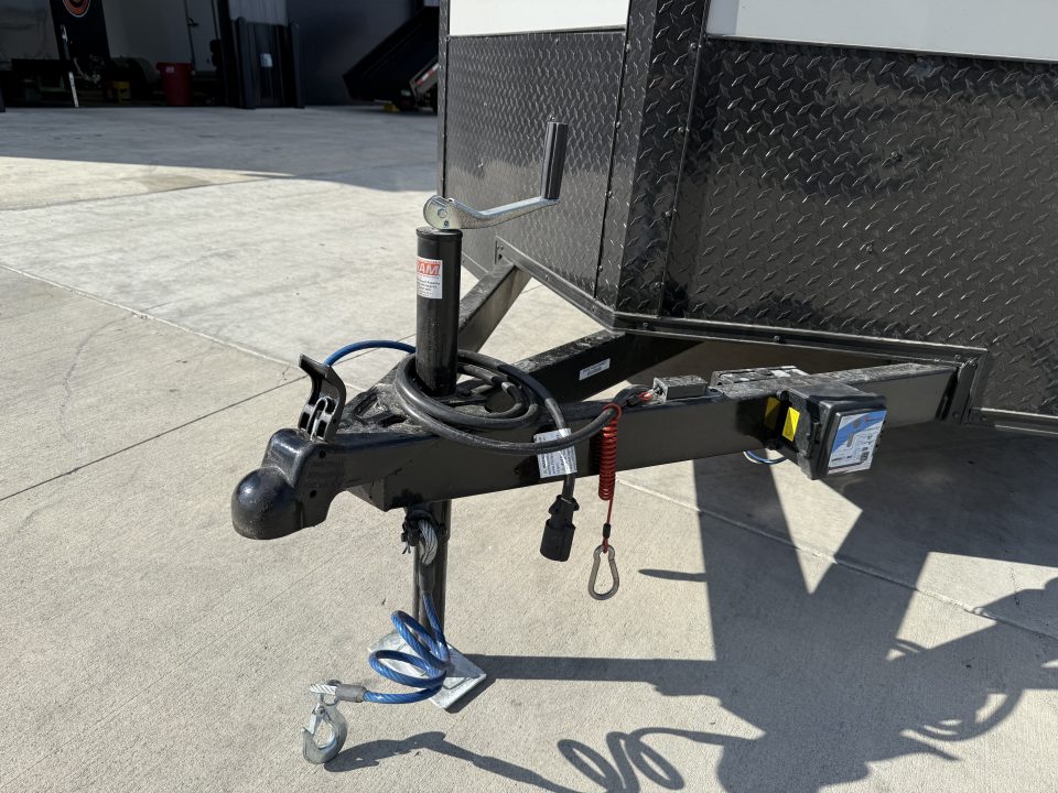 New NEW 2027 Sawyer 7x14+2’V, 7’ TALL, PolyCor Exterior, Wing, Enclosed Rear Ramp Car Hauler Cargo Trailer