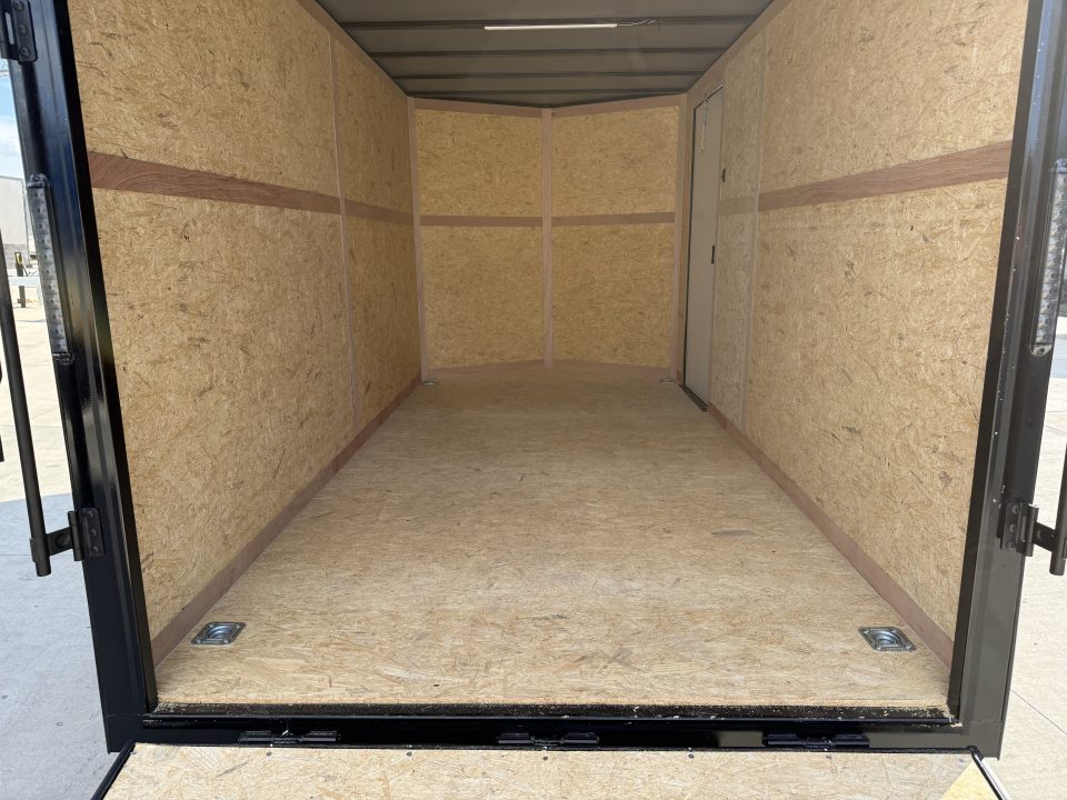 New NEW 2027 Sawyer 7x14+2’V, 7’ TALL, PolyCor Exterior, Wing, Enclosed Rear Ramp Car Hauler Cargo Trailer