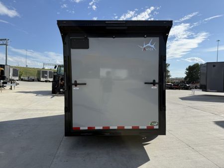 New NEW 2027 Sawyer 7x14+2’V, 7’ TALL, PolyCor Exterior, Wing, Enclosed Rear Ramp Car Hauler Cargo Trailer
